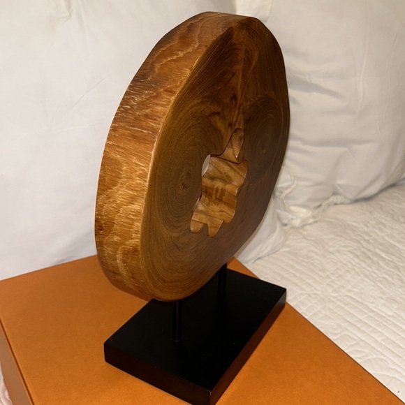 Abstract Wood Sculpture Art Mounted on Stand - Picture 3 of 11